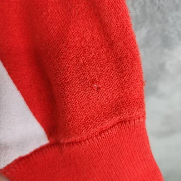 Womens Calvin Klein Jeans Cropped Sweater Red & White 100% Cotton Long Sleeve S - Picture 10 of 13